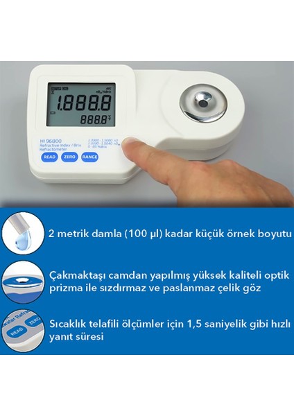Hanna HI96800 Refraktif Indeks ve Brix Ölçer Refraktometre modelleri