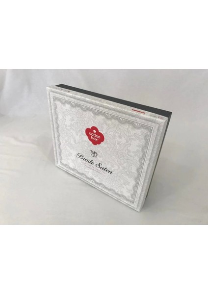 Cotton Box Brode Nakışlı Çift Kişilik Saten Nevresim Takımı King Antrasit