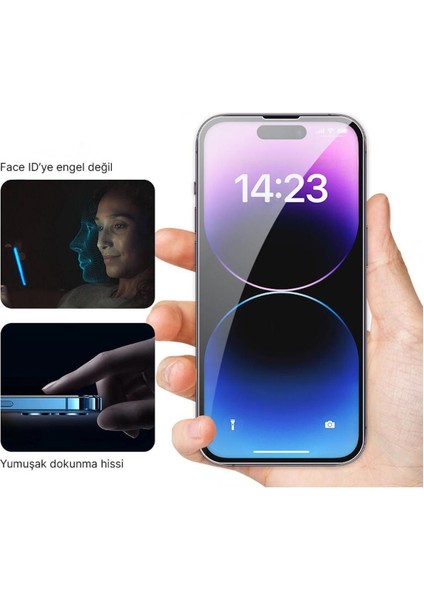 Apple Iphone 11 Uyumlu Kolay Takma Aparatlı Cam Ekran Koruyucu Siyah