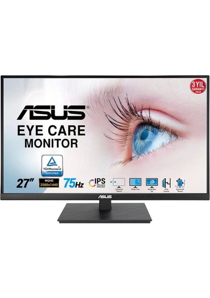 Asus 27 IPS VA27AQSB 1ms 75Hz Hdmı-Dp Pivot Ev Ofis Tipi Monitör (2560 x 1440)