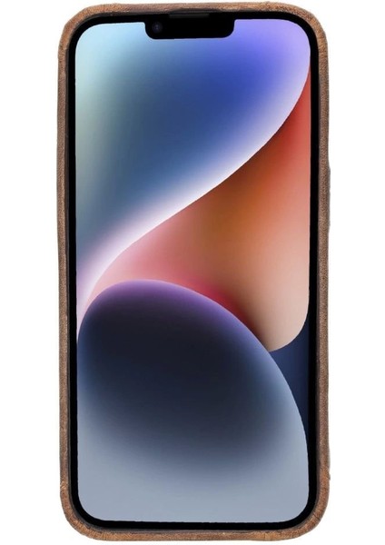 Apple iPhone 14 Uyumlu Deri Arka Kapak Rock G2