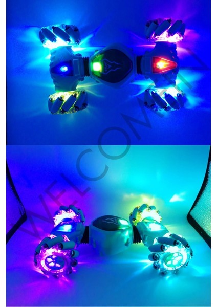 Oyuncak 2.4 Ghz Bilekten ve Uzaktan Kumandalı Işıklı 4x4 Çift Kumandalı Akrobat Araba modelleri