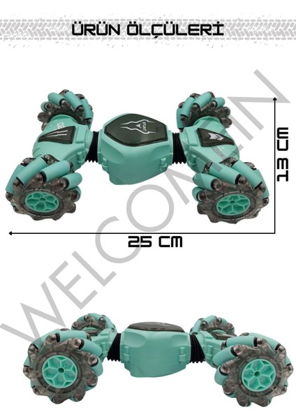 Oyuncak 2.4 Ghz Bilekten ve Uzaktan Kumandalı Işıklı 4x4 Çift Kumandalı Akrobat Araba fırsatları