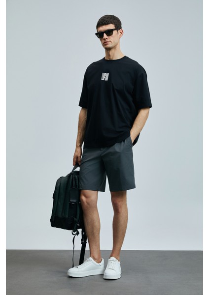 Helıx Modern Grafik T- Shirt Siyah