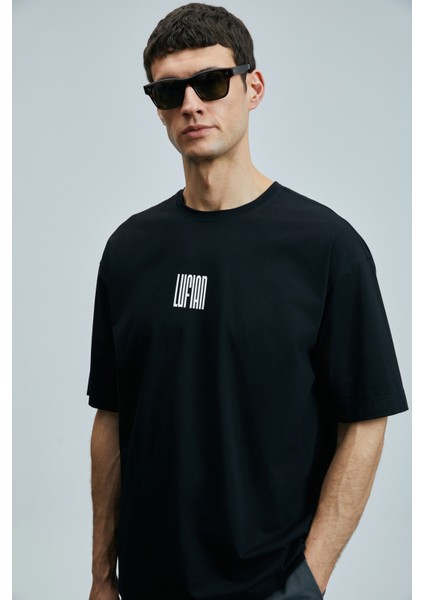 Helıx Modern Grafik T- Shirt Siyah
