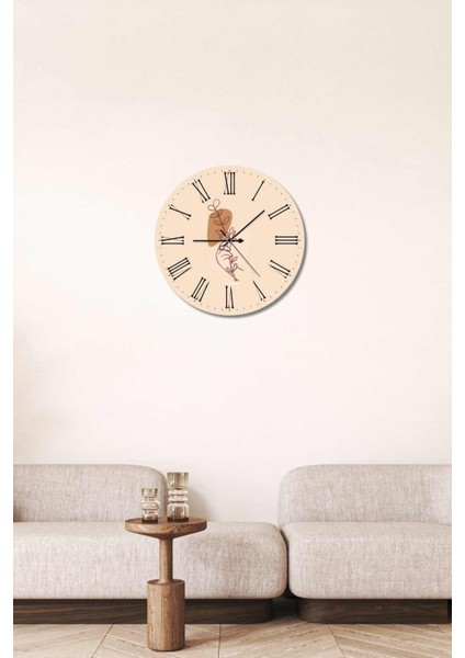 Minimalist Tasarım Mdf Uv Baskı Duvar Saati 40 Mds-02