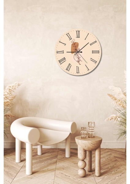 Minimalist Tasarım Mdf Uv Baskı Duvar Saati 40 Mds-02
