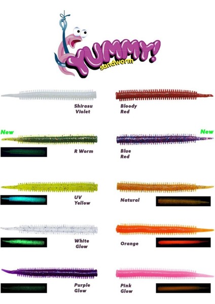 Yummy Sandworm 7 cm Lrf Silikonu Uv Yellow