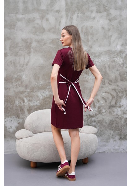 Biyeli Kuşaklı Modal Kısa Elbise indirimleri