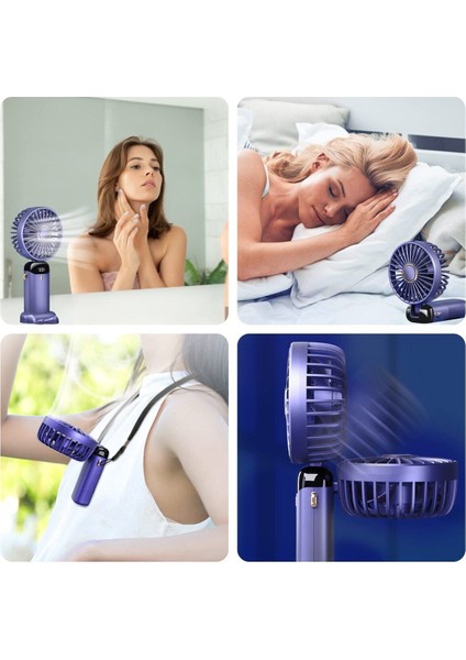Lcd Ekranlı Şarjlı Mini El Boyun Masa Fanı Seyahat Taşınabilir Fan Aralığı Şarjlı Yüksek Şarj fırsatları