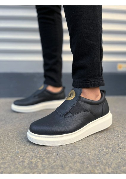 JY161 Hippo Lastik Detaylı Erkek Günlük Sneaker - Siyah Beyaz fiyatları
