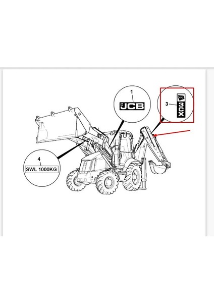332/F9052/P - Arka Arm Bom Logo - Jcb-3cx Sıtemaster