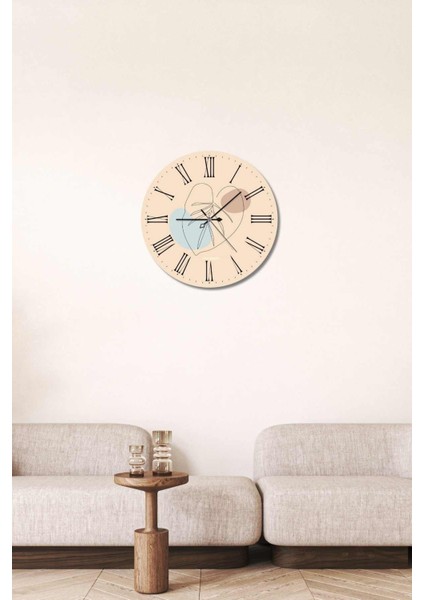 Minimalist Tasarım Mdf Uv Baskı Duvar Saati 40 Mds-04