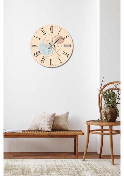 Minimalist Tasarım Mdf Uv Baskı Duvar Saati 40 Mds-04