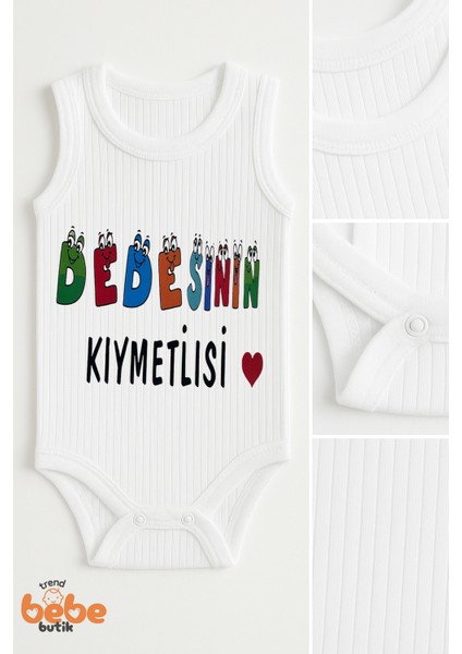 Dedesinin Kıymetlisi Yazılı Pamuklu Ribana Çıtçıtlı Zıbın Body 6-36 Ay Unisex Bebek Tulum fiyatları