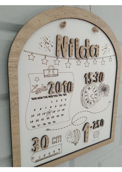 Isme Özel Bebek Ölçü Panosu Doğum Ölçüsü Panosu Bebek Hediyelik