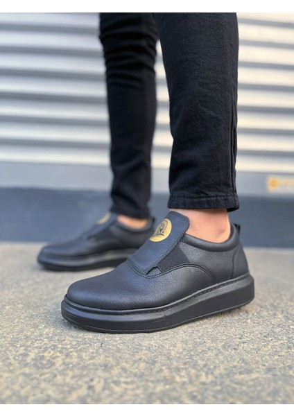 JY161 Hippo Lastik Detaylı Erkek Günlük Sneaker - Siyah