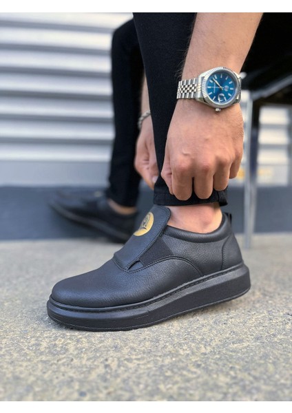 JY161 Hippo Lastik Detaylı Erkek Günlük Sneaker - Siyah