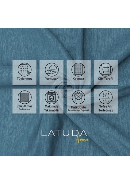 Kaymaz Koltuk Örtüsü Çift Taraflı Mikrofiber Şönil 175X350 cm XLARGE - Petrol – Kedi Köpek ve Çocuk Dostu modelleri