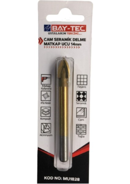 Bay-Tec MU1828 Cam Seramik Delme Matkap Ucu 14MM fiyatları