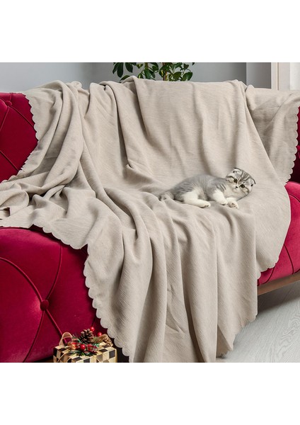 Kaymaz Koltuk Örtüsü Çift Taraflı Mikrofiber Şönil 175X350 cm XLARGE- Kil – Kedi Köpek ve Çocuk Dostu