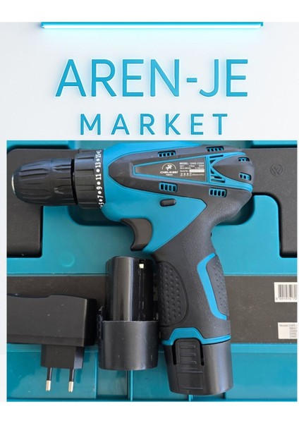 Aren-Je DWE-CD24 12V Şarjlı Matkap Seti (2 Batarya + Aksesuar + Taşıma Çantalı)