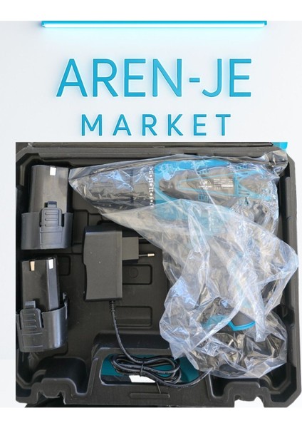 Aren-Je DWE-CD24 12V Şarjlı Matkap Seti (2 Batarya + Aksesuar + Taşıma Çantalı)