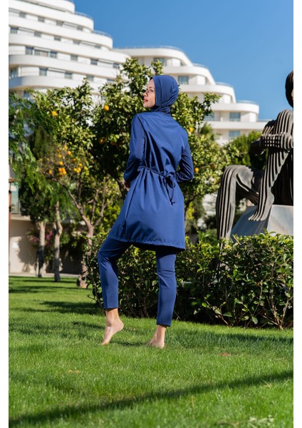 Lacivert Renk Paraşüt Kumaş Tesettür Mayo fiyatları