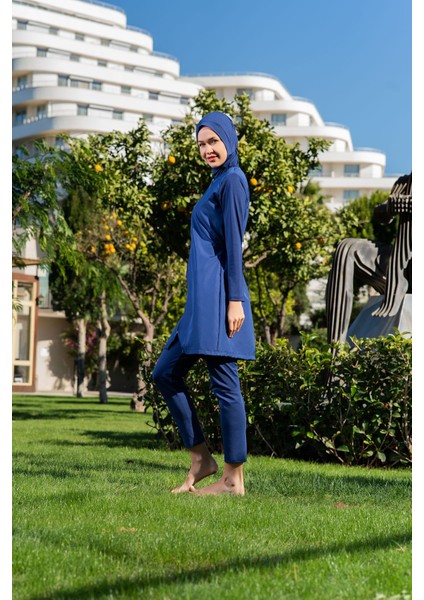 Lacivert Renk Paraşüt Kumaş Tesettür Mayo modelleri