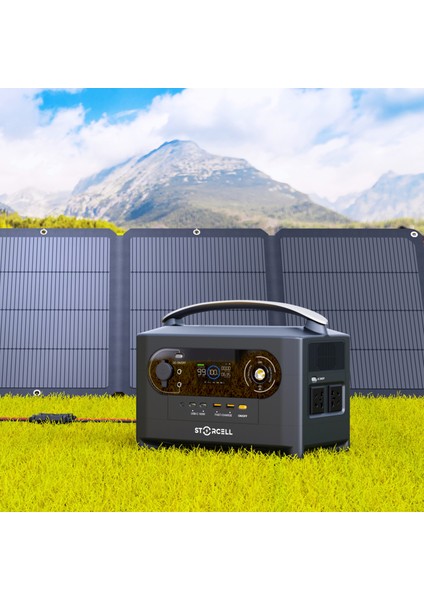 Solar Jeneratör Seti NE-700 Taşınabilir Güç Kaynağı ve 100W Taşınabilir Solar Panel