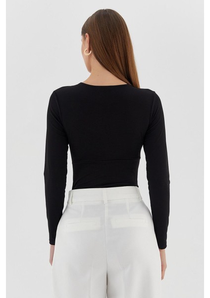 Çıtçıtlı Bluz Sıyah indirimleri