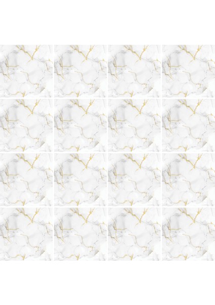 Decohandy Pvc Yer Karosu 30X30CM 4'lü Paket - Mermer Desenli Beyaz 0,36M2