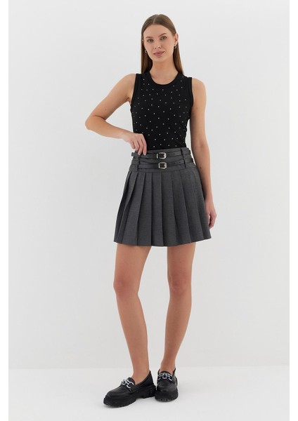 Taş Baskılı Atlet Sıyah