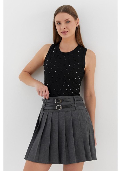 Taş Baskılı Atlet Sıyah modelleri