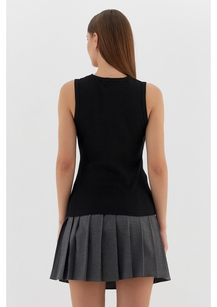 Taş Baskılı Atlet Sıyah indirimleri