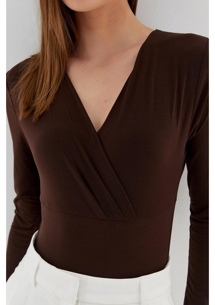 Çıtçıtlı Bluz Kahve fırsatları