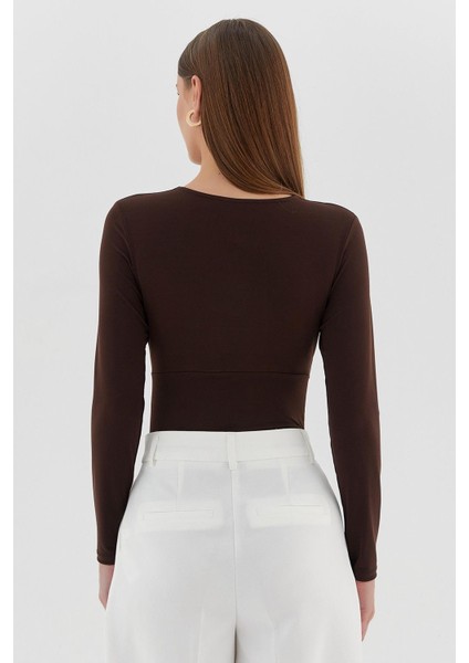 Çıtçıtlı Bluz Kahve indirimleri