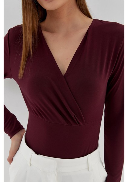 Çıtçıtlı Bluz Bordo fırsatları
