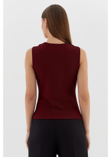 V Yaka Bluz Bordo indirimleri