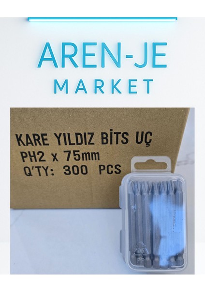 Aren-Je T30 x 75MM Kare Torx Bits Uç (20 Adet – S2 Çelik)