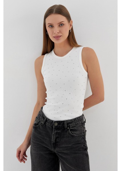 Taş Baskılı Atlet Ekru fiyatları