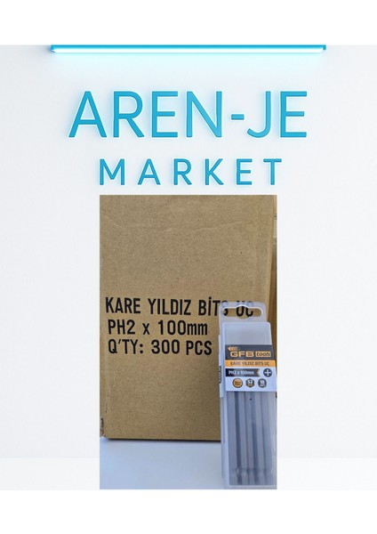 Aren-Je Gfb Ph2 x 100MM Kare Yıldız Bits Uç – 10’lu Set