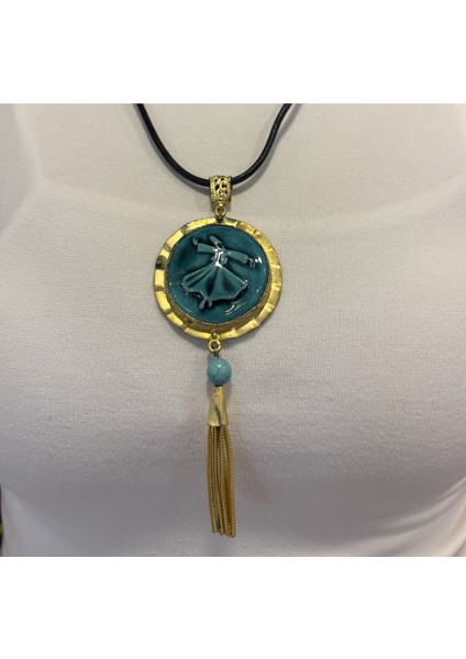 Seramik Taşlı Özel El Işlemesi Bakır Kolye fiyatları