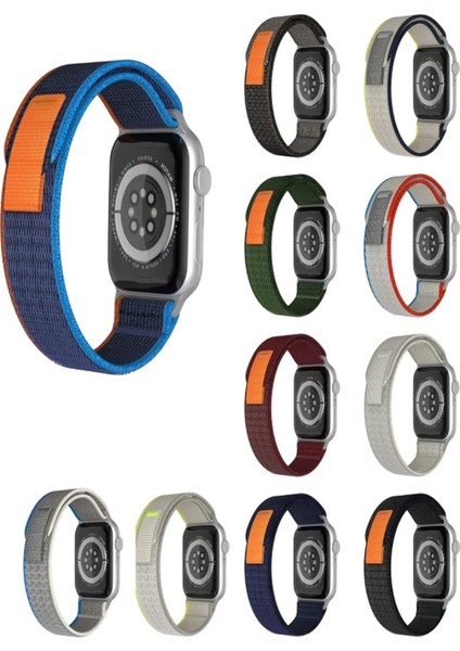 Trail Kordon Cırtlı Bez Apple Watch 42-44-45-49 mm 1-2-3-4-5-6-Se-7-8-9 Ultra-Ultra 2