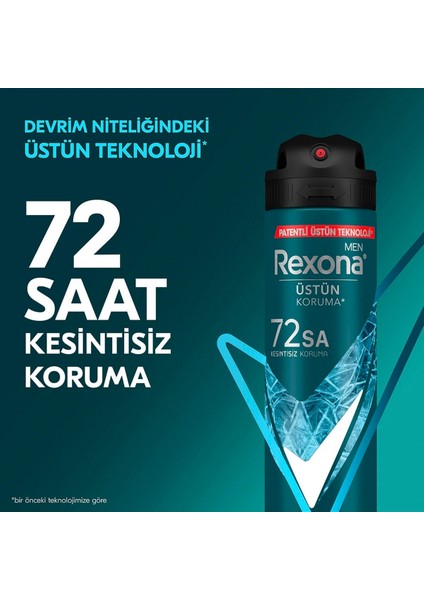 Men Erkek Sprey Deodorant Xtra Cool 72 Saat Kesintisiz Üstün Koruma 150 ml X3
