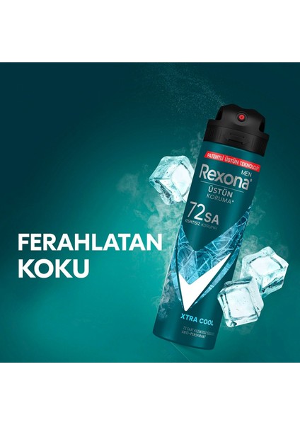 Men Erkek Sprey Deodorant Xtra Cool 72 Saat Kesintisiz Üstün Koruma 150 ml X3