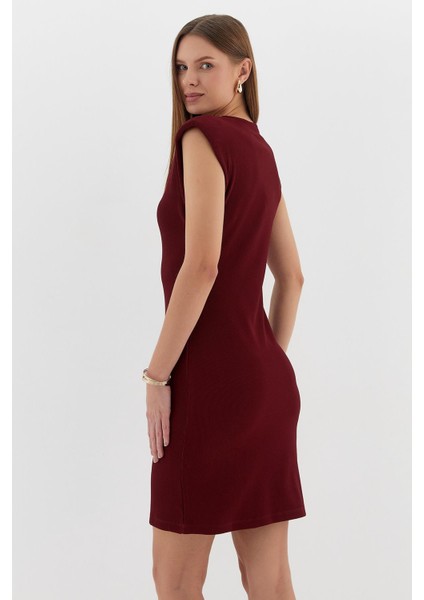 Vatkalı Elbise Bordo indirimleri