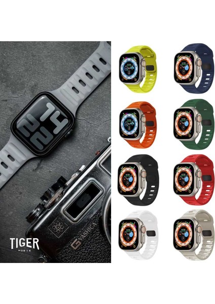 Apple Watch 9-8-7-6-5-4-3-Se / 38-40-41 mm Uyumlu Armour Dynamıc Silikon Kordon