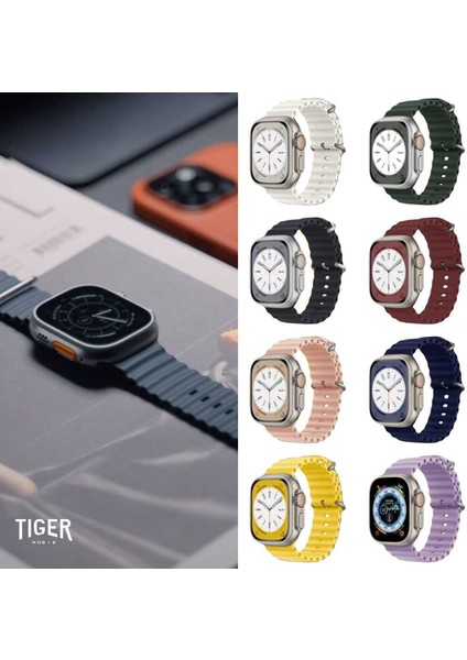 Apple Watch 2/3/4/5/6/7/8/9/se/ultra 42MM 44MM 45MM 49MM Uyumluocean Silikon Loop Kordon