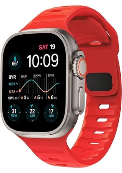 Apple Watch 9-8-7-6-5-4-3-Se / 38-40-41 mm Uyumlu Armour Dynamıc Silikon Kordon